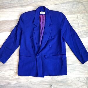 Vintage Talbots Pure Wool Double Breasted Blazer 4P Preppy Academia